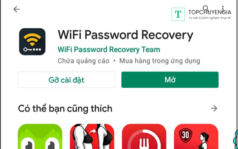 Ứng dụng Wifi Password Recovery trên CH Play