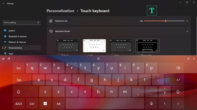 Bạn cũng có thể tùy chỉnh giao diện và màu sắc của bàn phím