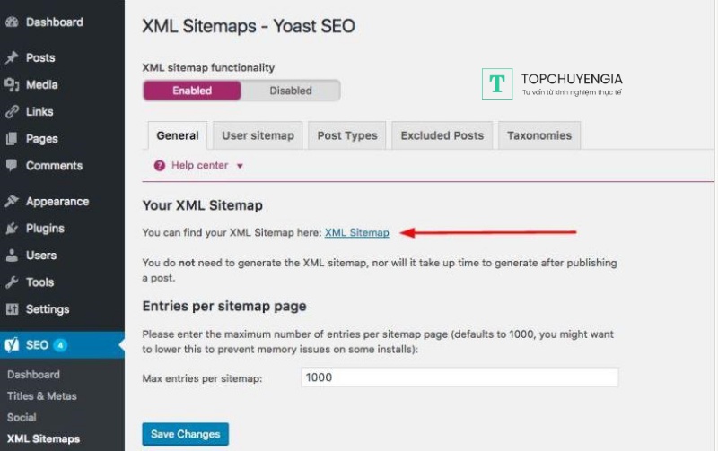 Cách tạo Sitemap cho website WordPress