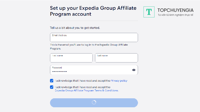 Đăng ký tài khoản Expedia Affiliate