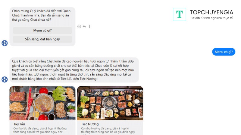 Mẫu kịch bản tư vấn món ăn