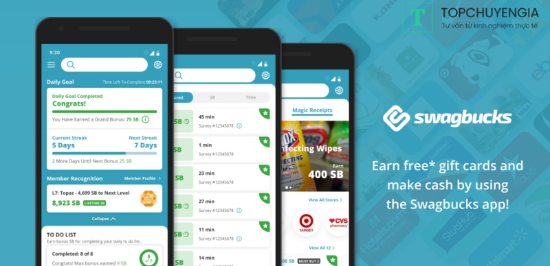 app kiếm tiền trên Android Swagbucks