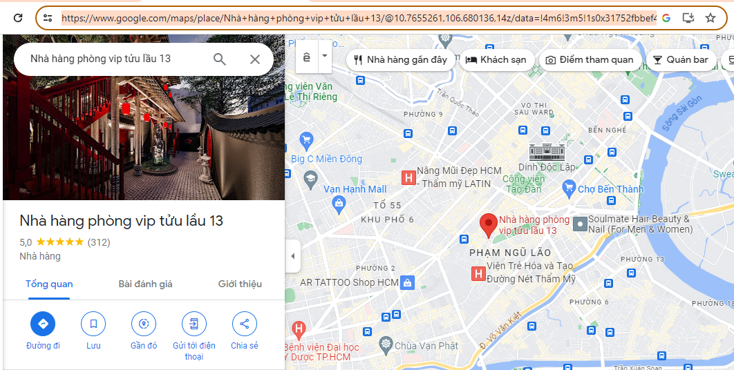 Lấy link SEO google map