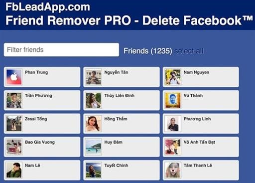 mở ứng dụng Friend Remover Pro