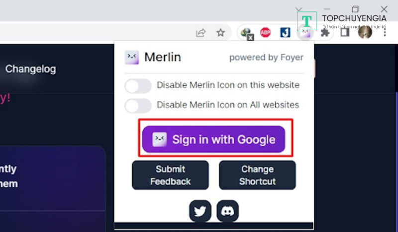 Liên kết Merlin Chatbot với tài khoản Google