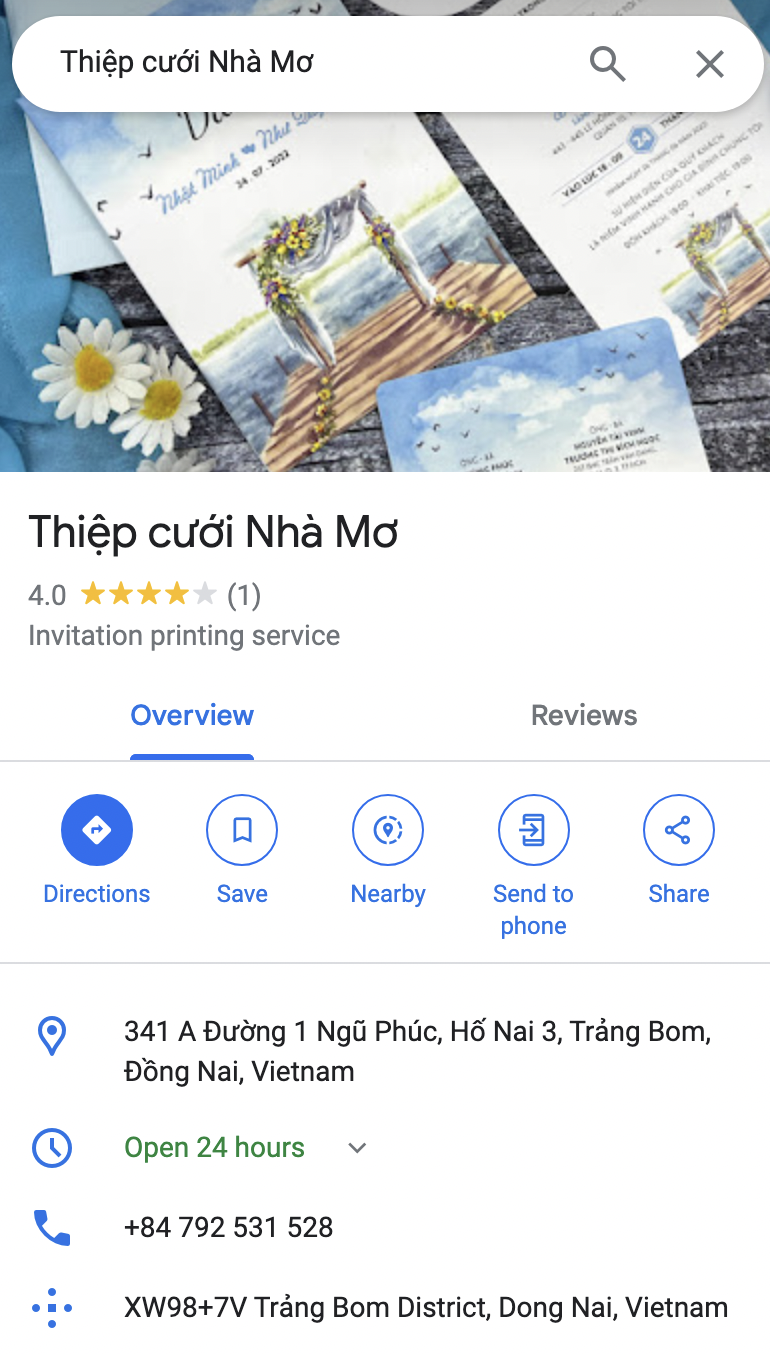 Thiệp cưới nhà Mơ Trảng Bom