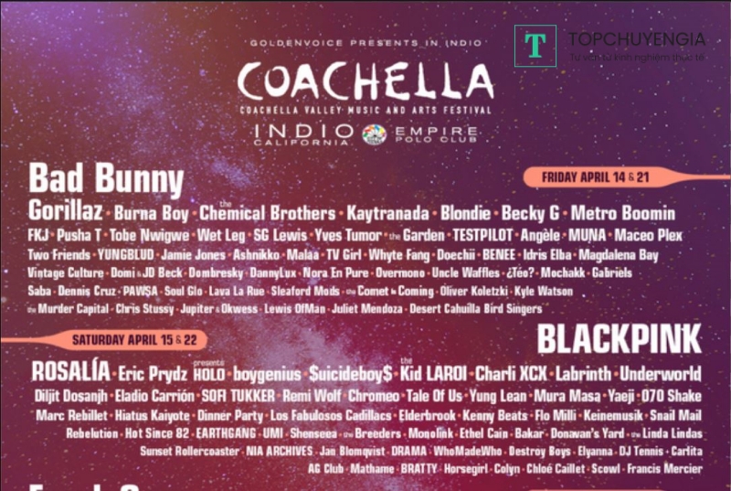 thông báo ngày 2 Blackpink tại Coachella 2023
