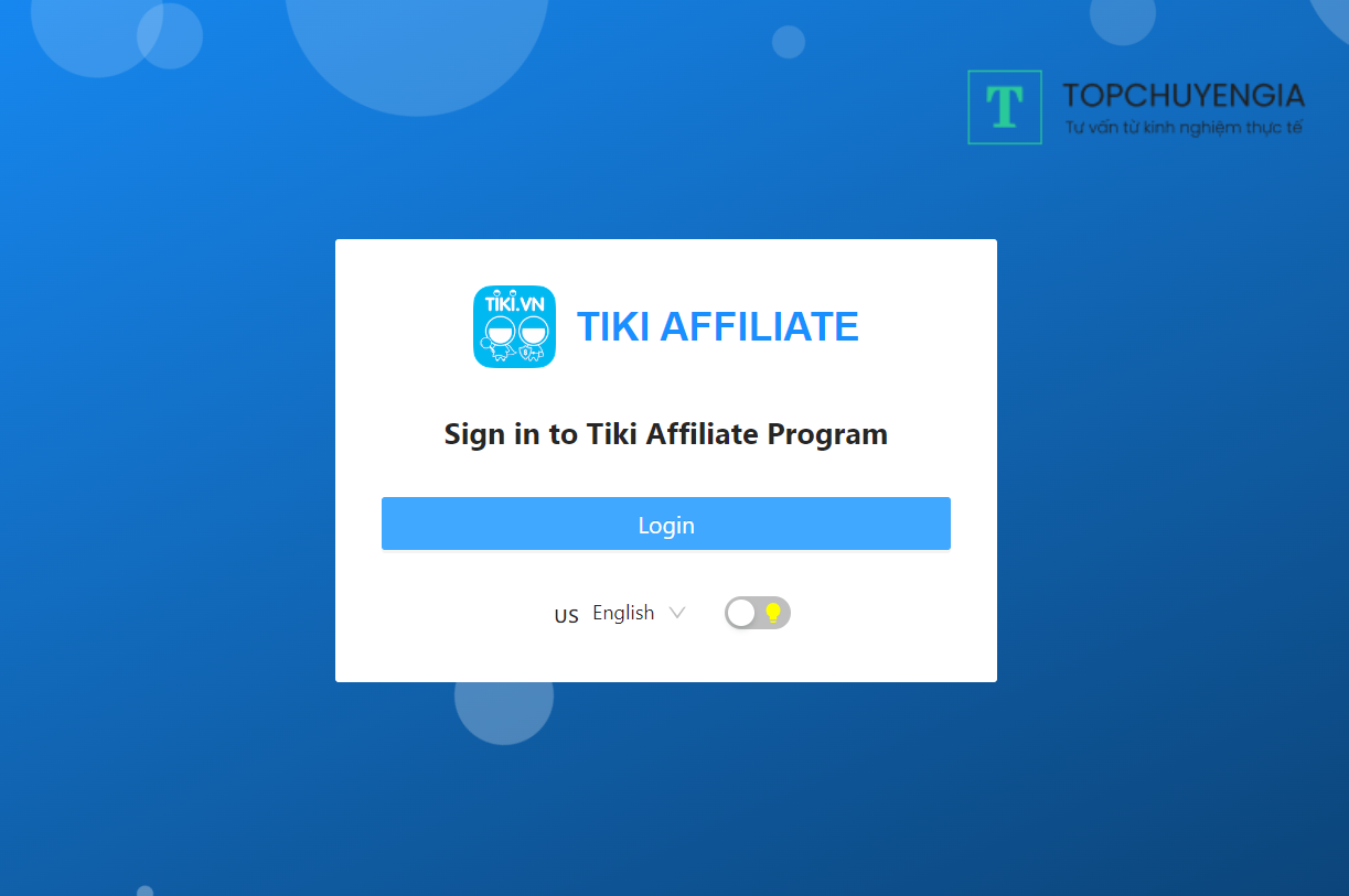 Đăng ký tài khoản affiliate Tiki