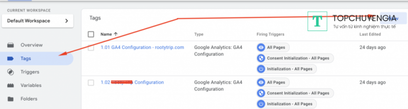 Tạo thẻ sự kiện Google Analytics 4 theo dõi sự kiện livechatinc