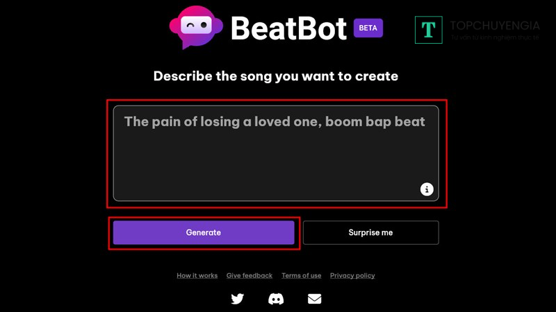 viết lời và hát nhạc bằng AI BeatBot 
