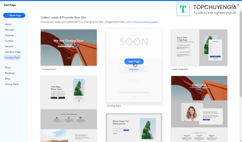 Công cụ tạo landing page, website